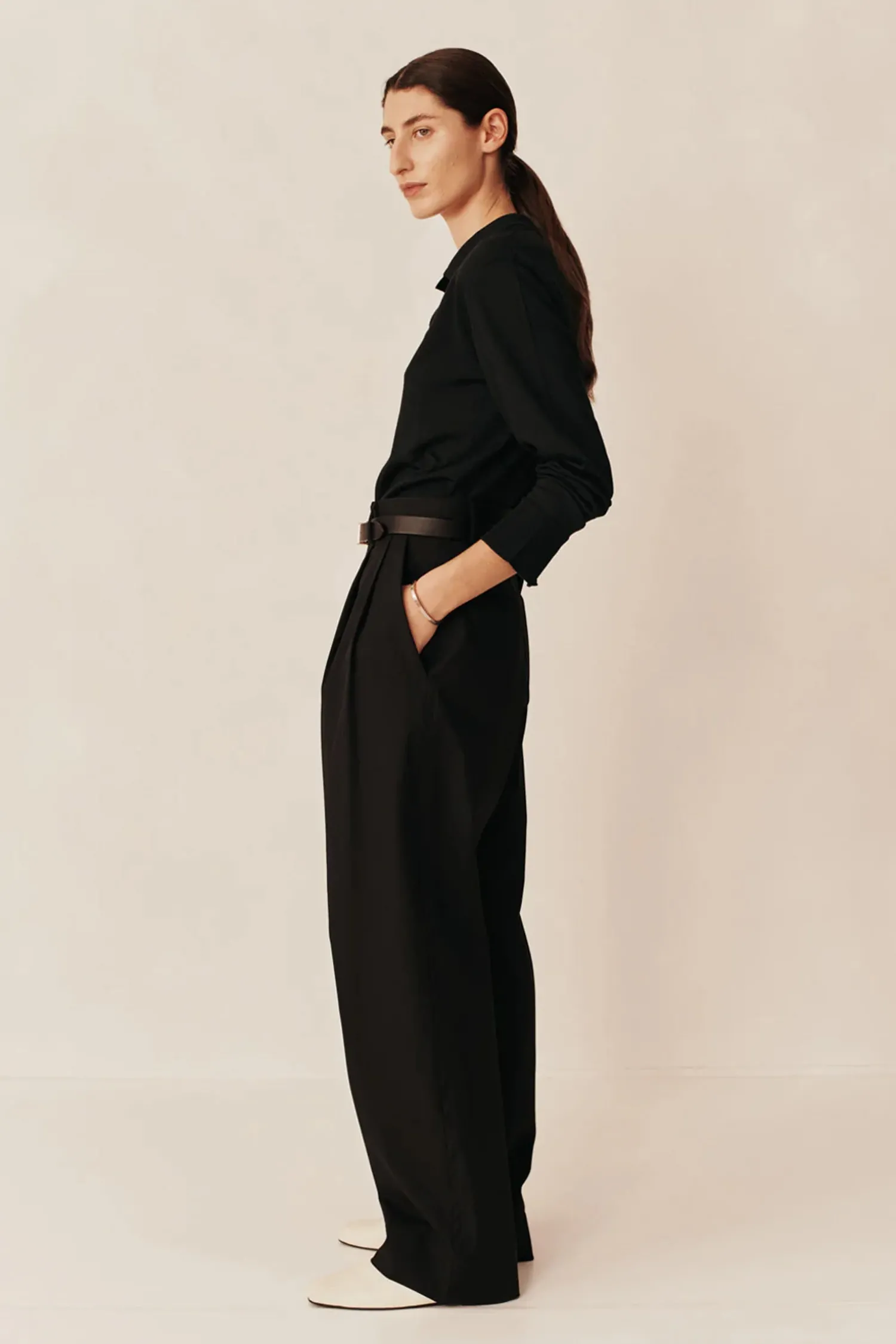 Outlet ESSE AMOR KNIT COLLARED SWEATER Black