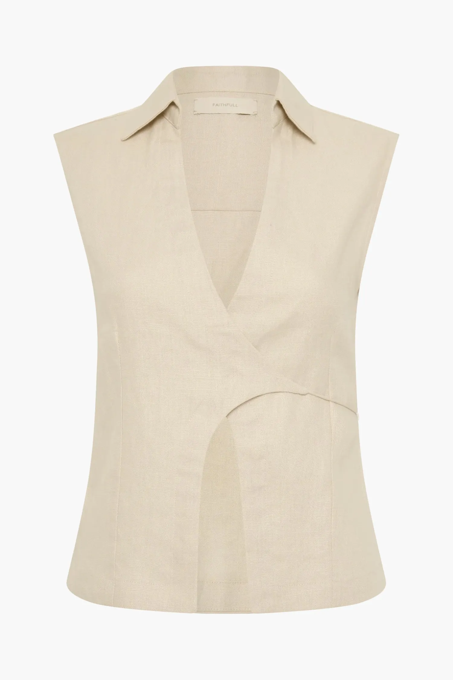 Best FAITHFULL THE BRAND ANTIBES SLEEVELESS WRAP SHIRT Sand