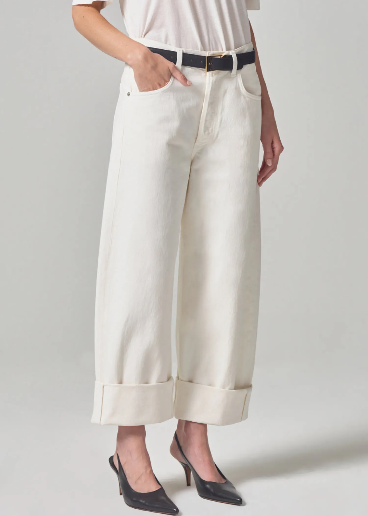 Best Sale CITIZENS OF HUMANITY AYLA BAGGY CUFFED CROP JEAN Pashmina