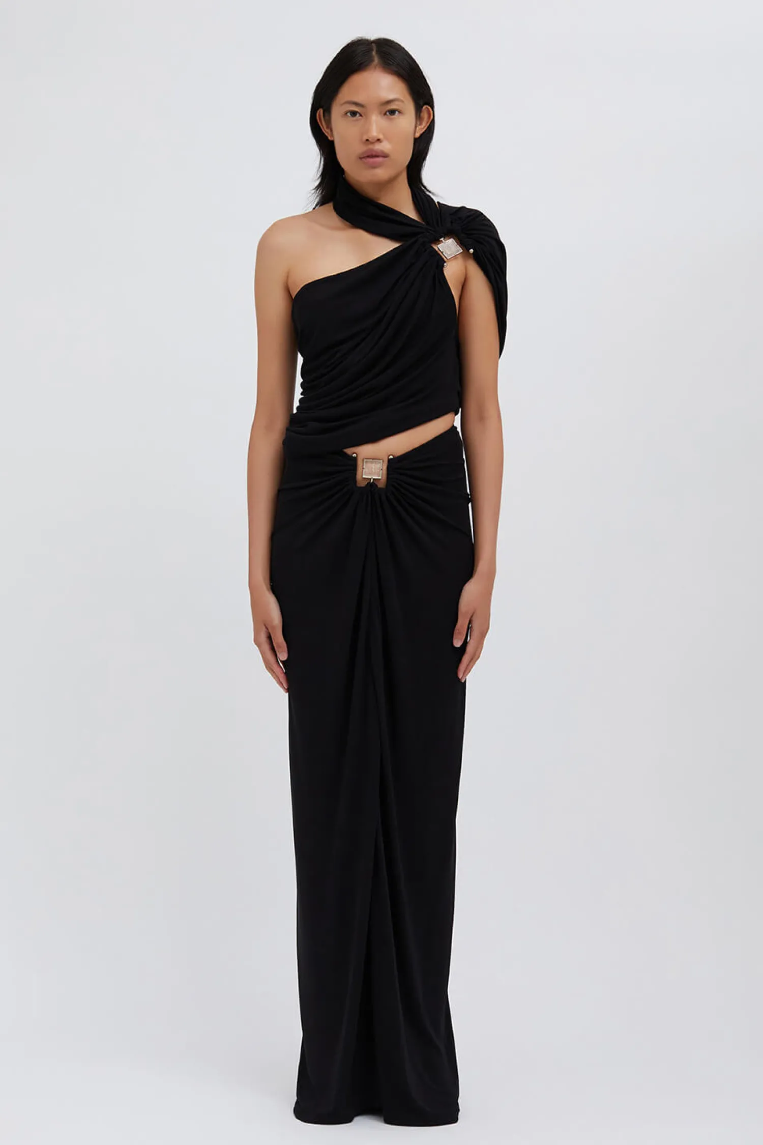 Cheap CHRISTOPHER ESBER BEZEL QUARTZ HALTER TOP Black