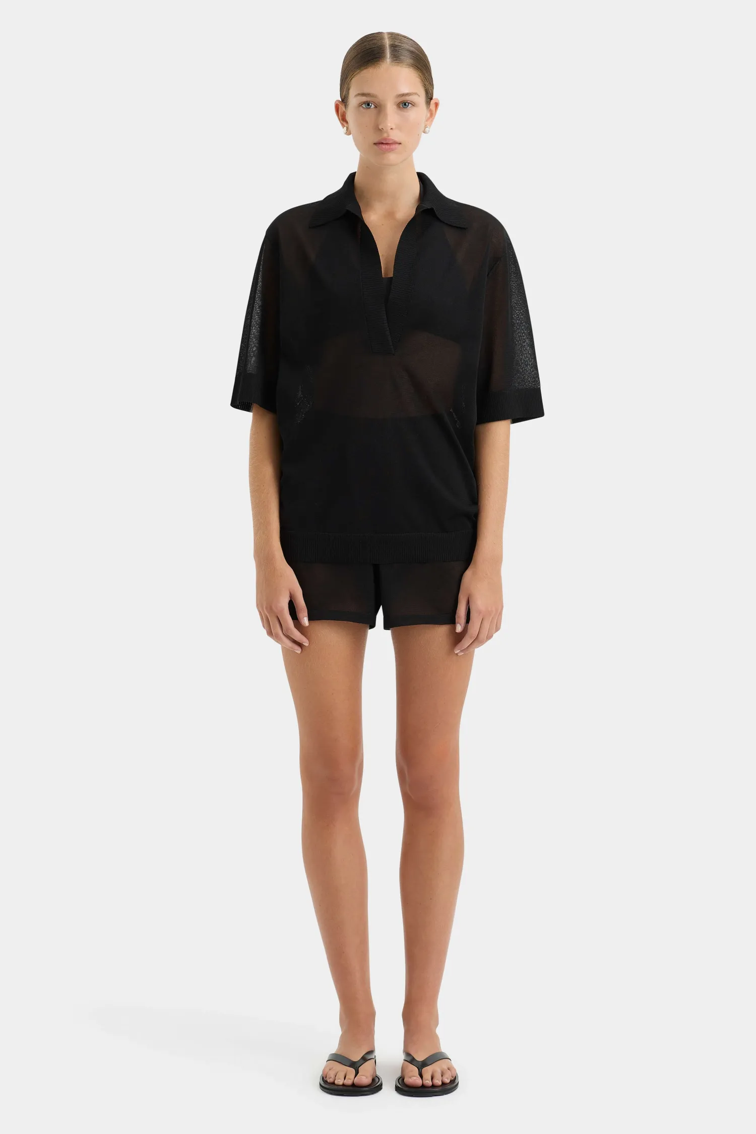 Fashion SIR COASTLINE OVERLAY SHIRT Black