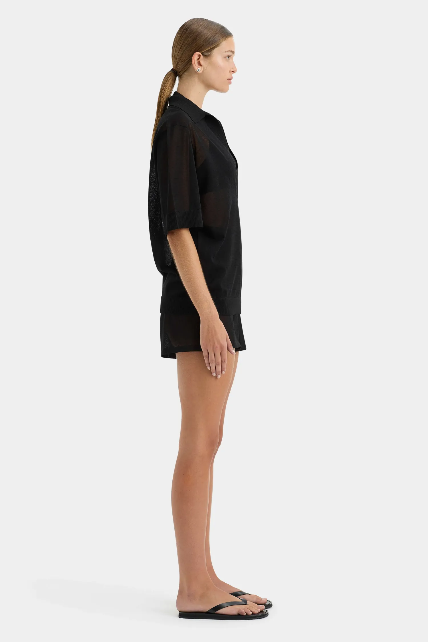 Fashion SIR COASTLINE OVERLAY SHIRT Black