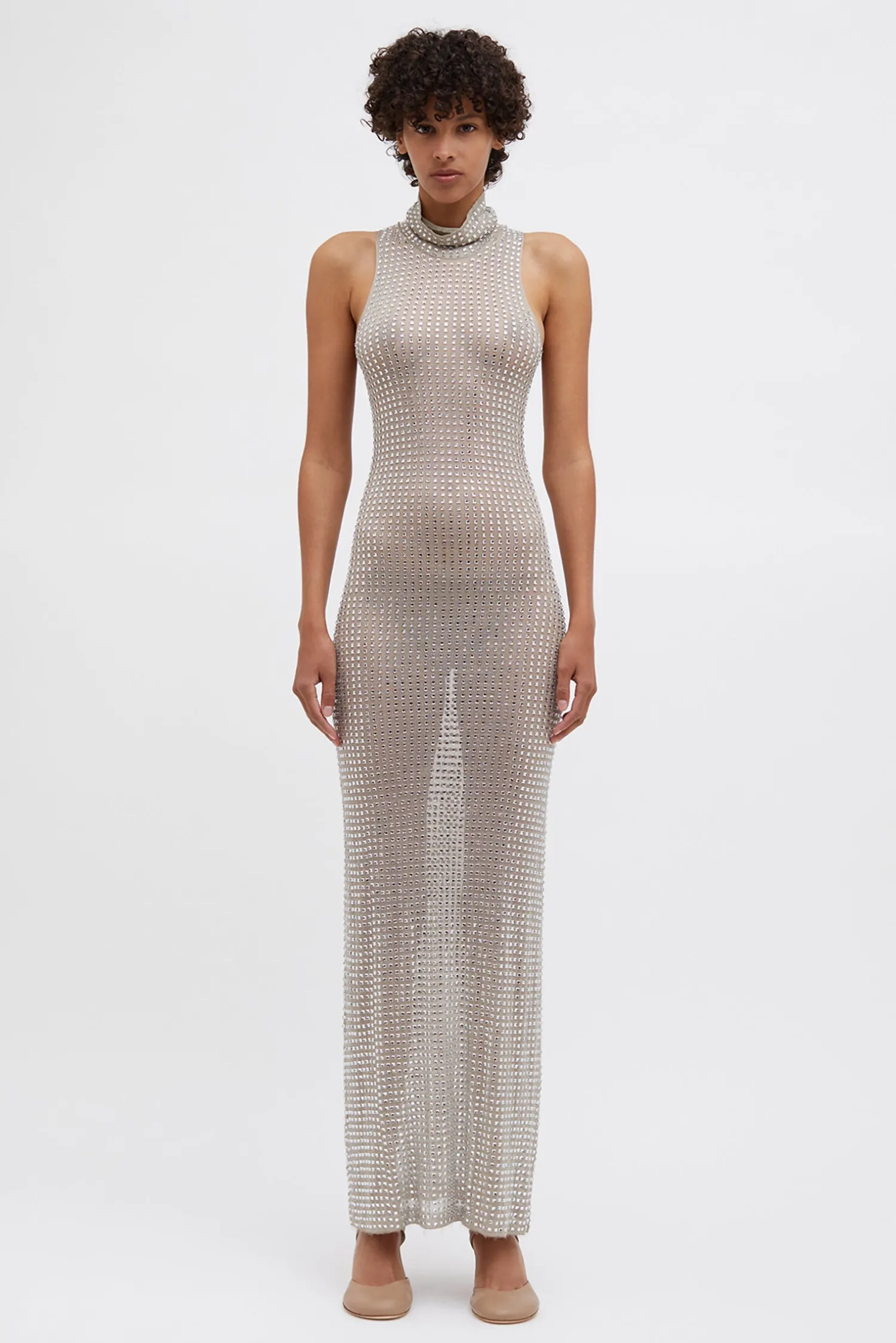Clearance CHRISTOPHER ESBER CRISTALLA KNIT TANK GOWN Natural