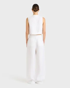 Best BONDI BORN DELPHI ORGANIC LINEN UTILITY TOP White