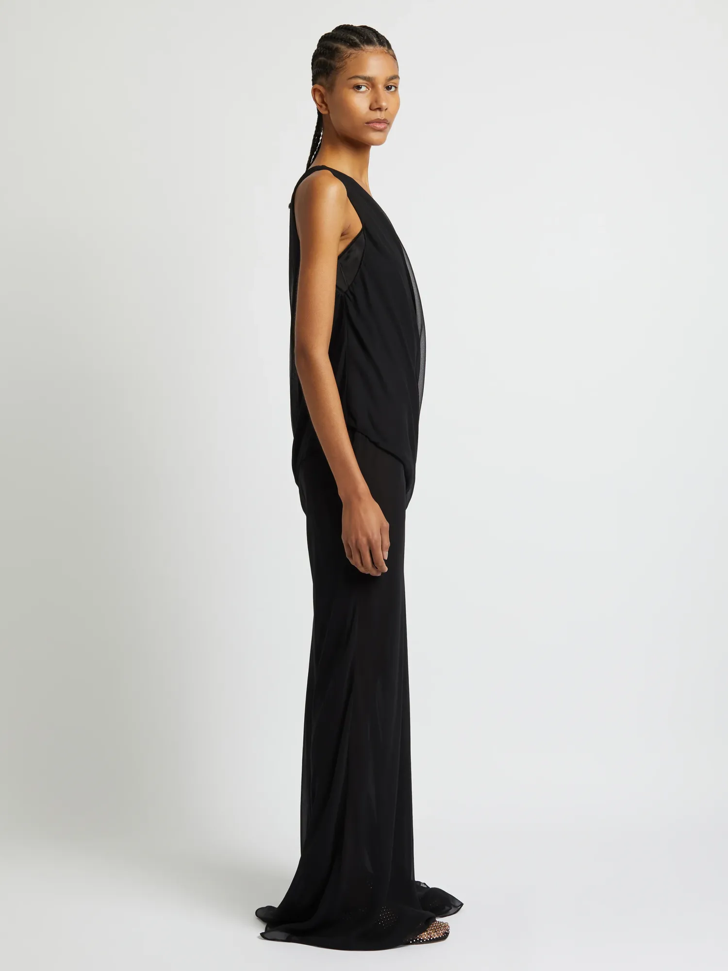Fashion CHRISTOPHER ESBER DRIFTED SILK SIDE TIE DRESS Black
