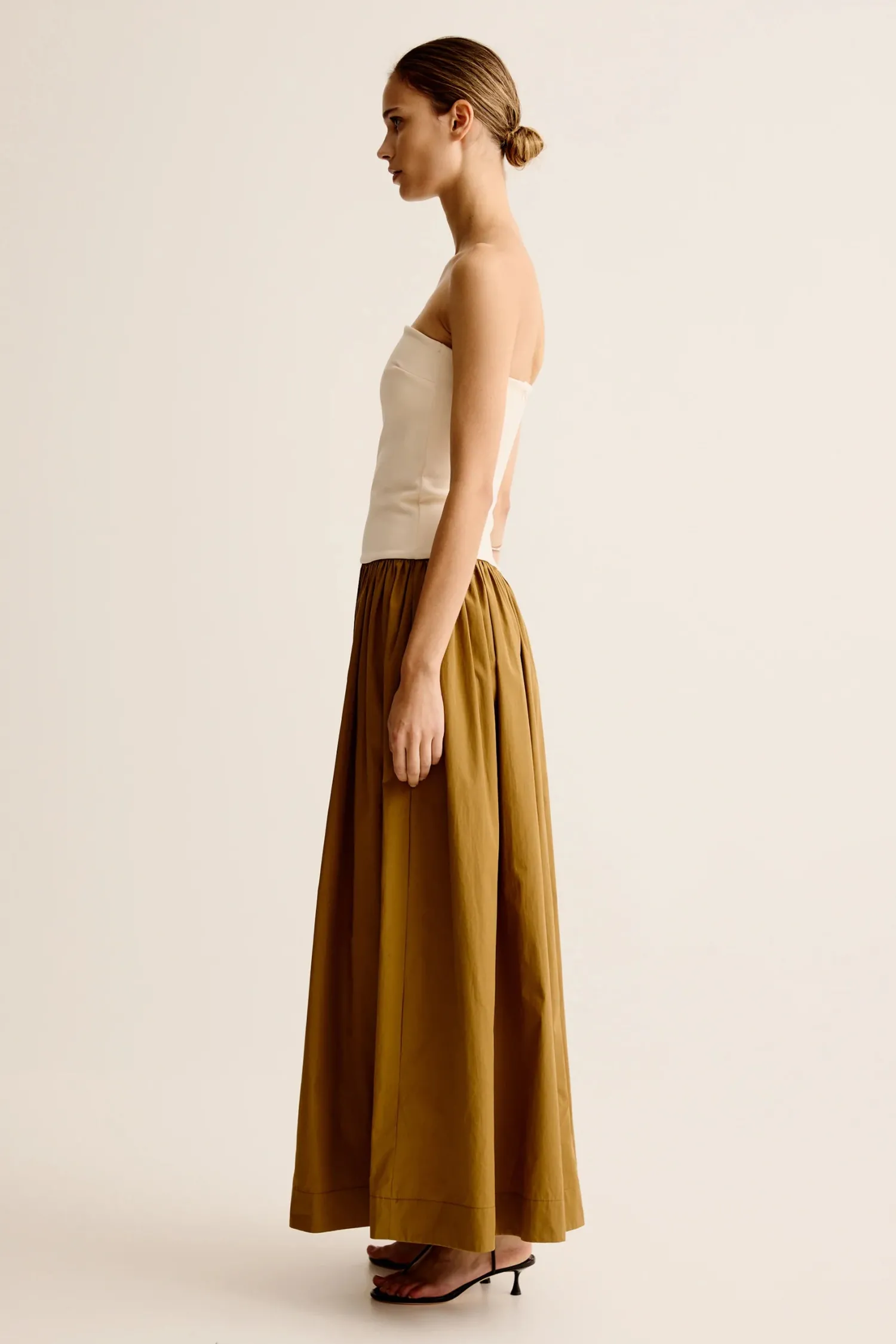 Clearance ESSE DUO STRAPLESS KNIT COTTON DRESS Light/Olive