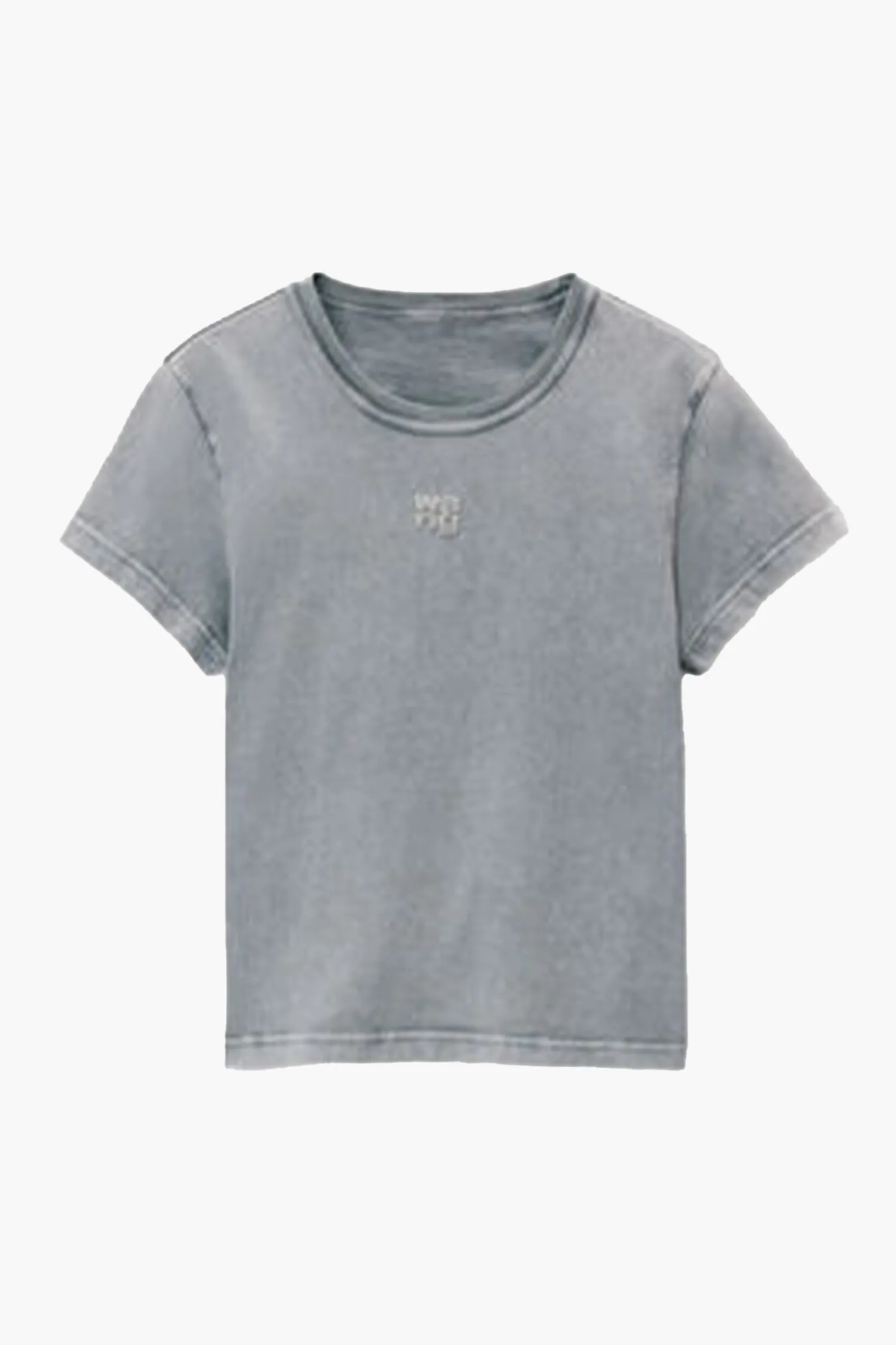Outlet ALEXANDERWANG.T ESSENTIAL JSY SHRUNK TEE W/PUFF LOGO & BOUND NECK