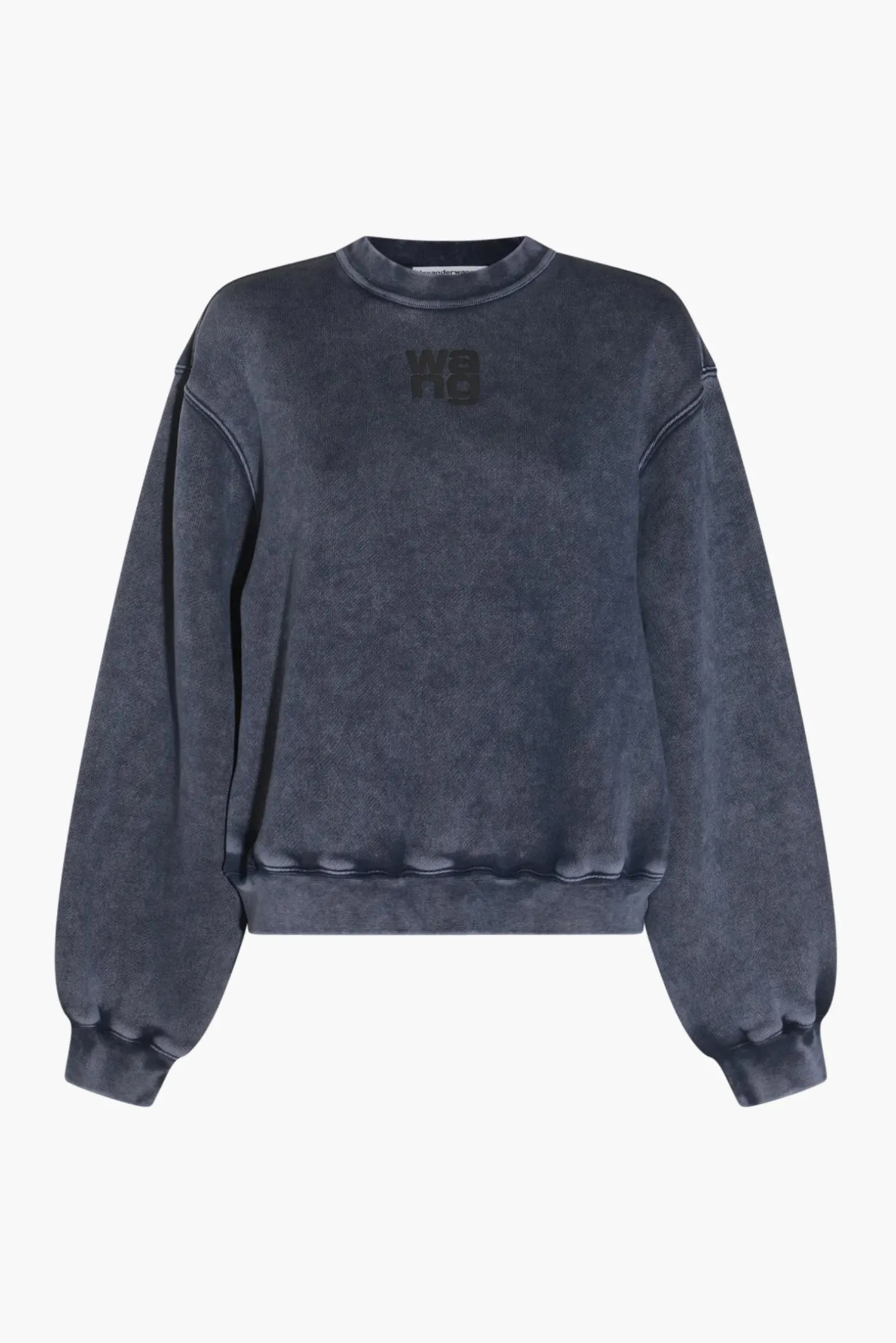 Best ALEXANDERWANG.T ESSENTIAL TERRY CREW SWEATSHIRT W/ PUFF PAINT LOGO Acid