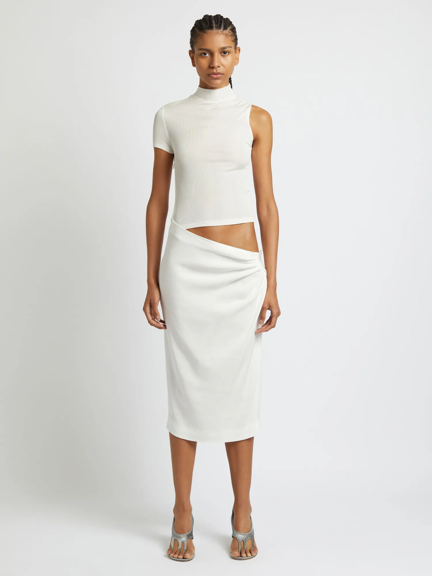 Shop CHRISTOPHER ESBER FUSION TEE DRESS White