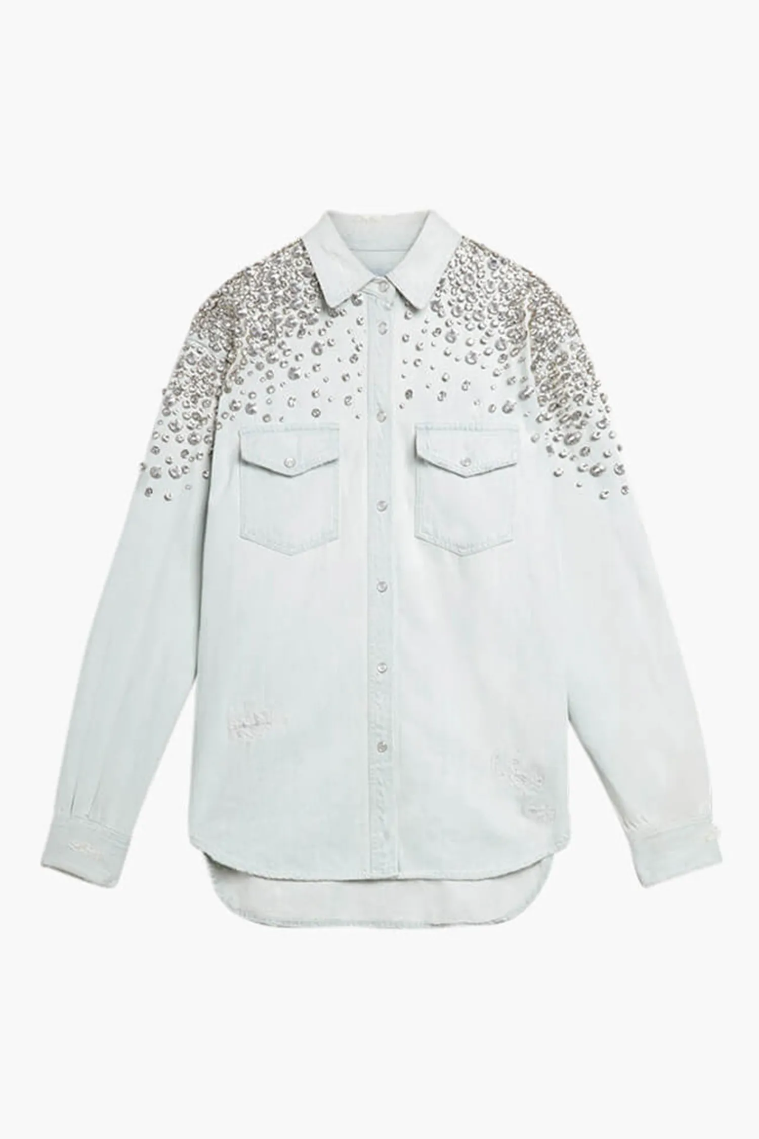 New GOLDEN GOOSE GOLDEN W'S BOYFRIEND DENIM SHIRT Blue
