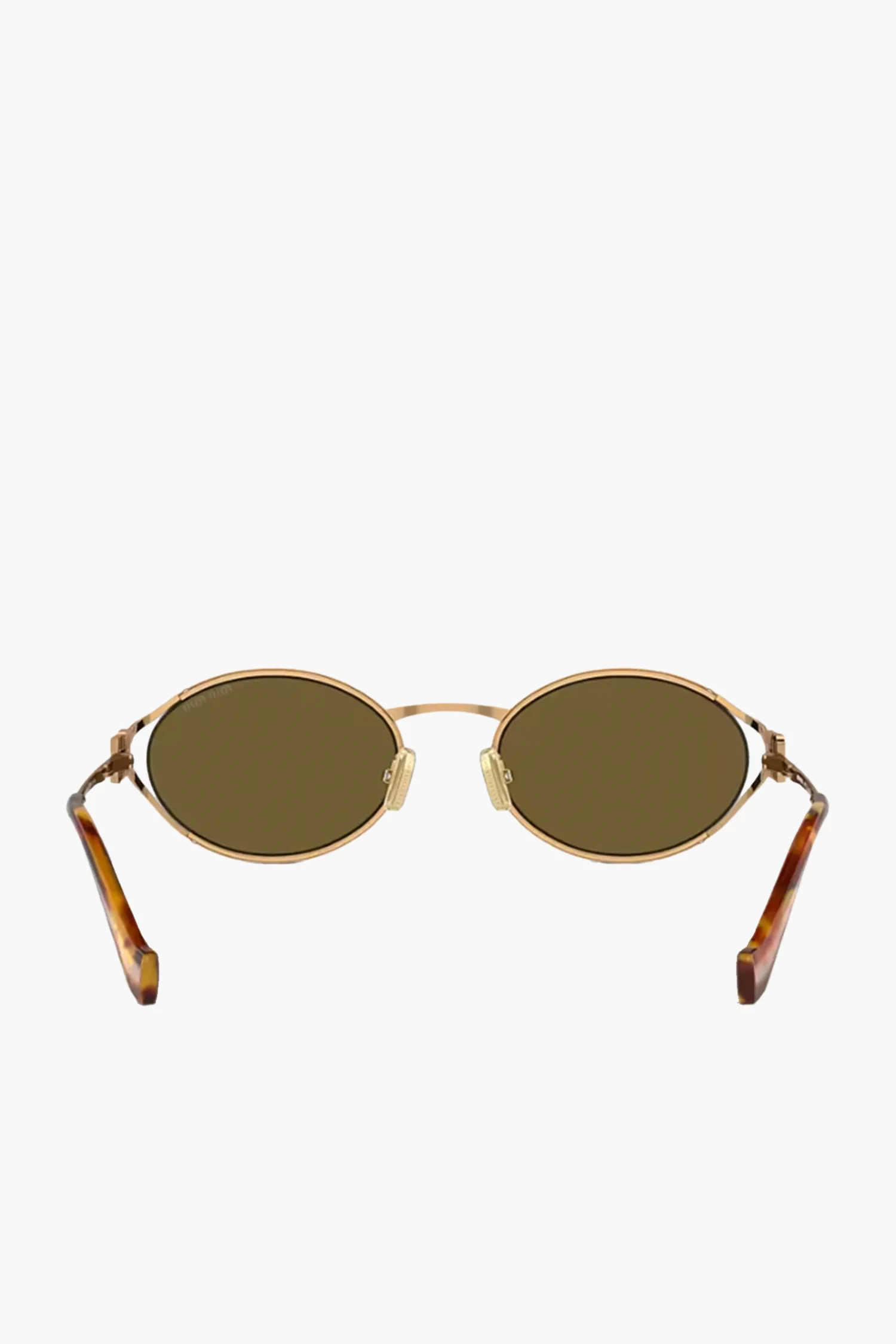 Best MIU MIU LOGO METAL OVAL SUNGLASSES Gold/Brown