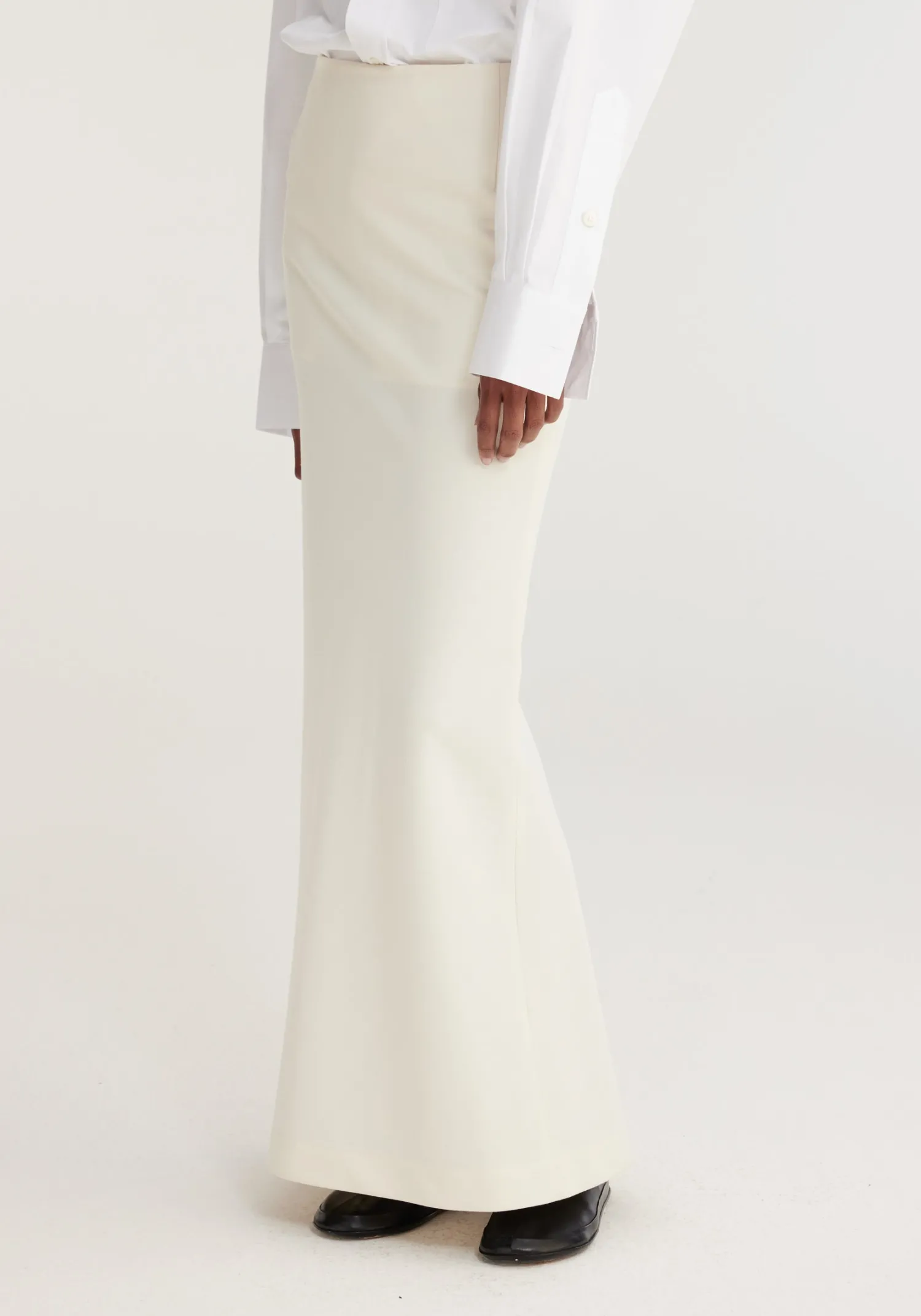 Online RÓHE LONG WOOL SKIRT Ivory