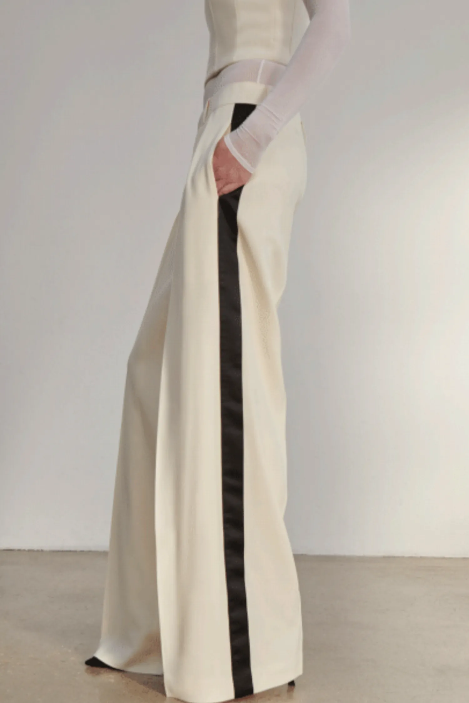 Online WARDROBE.NYC LOW RISE TUXEDO TROUSER
