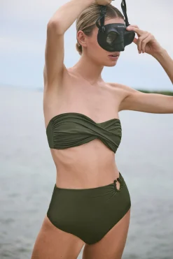 Cheap JOHANNA ORTIZ MILITARY SEA SPRITE BIKINI TOP MilitaryGreen
