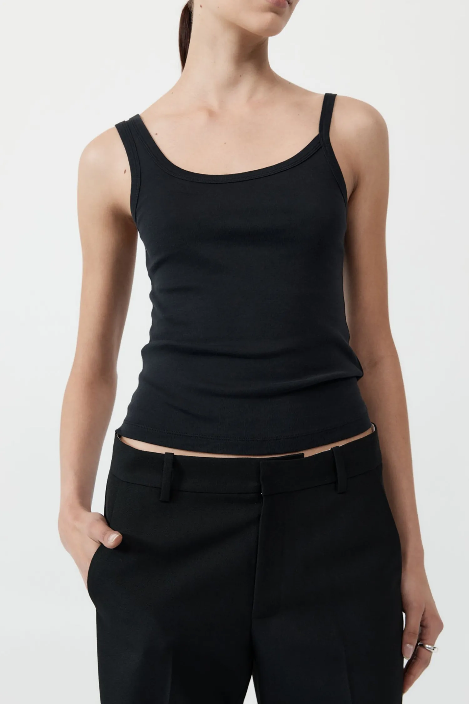 Best Sale ST. AGNI ORGANIC COTTON ASYMM TANK Black