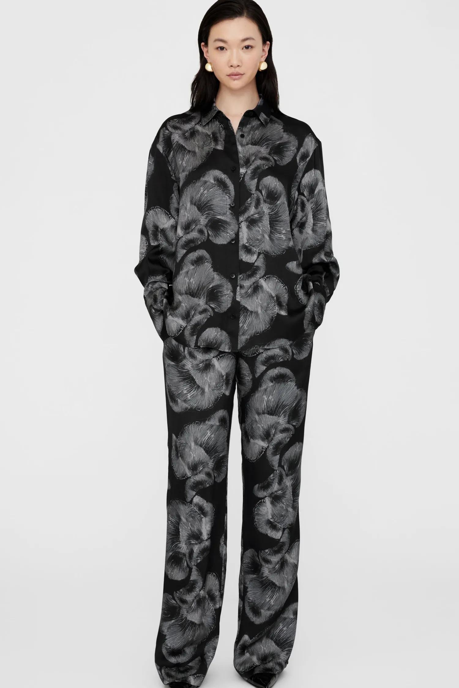Fashion ANINE BING SOTO PANT BlackMushroomPrint