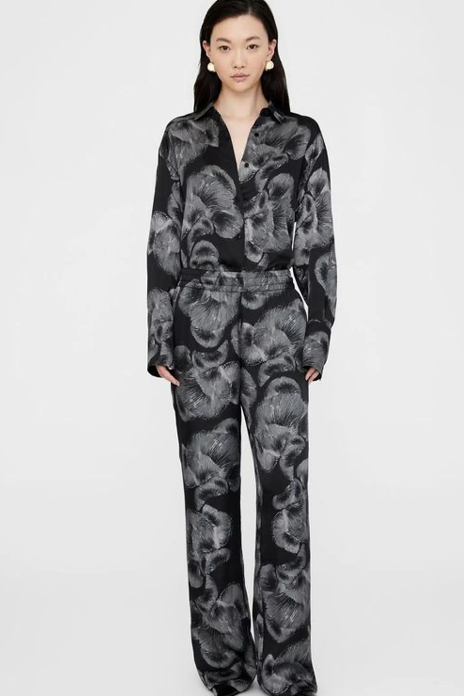 Fashion ANINE BING SOTO PANT BlackMushroomPrint
