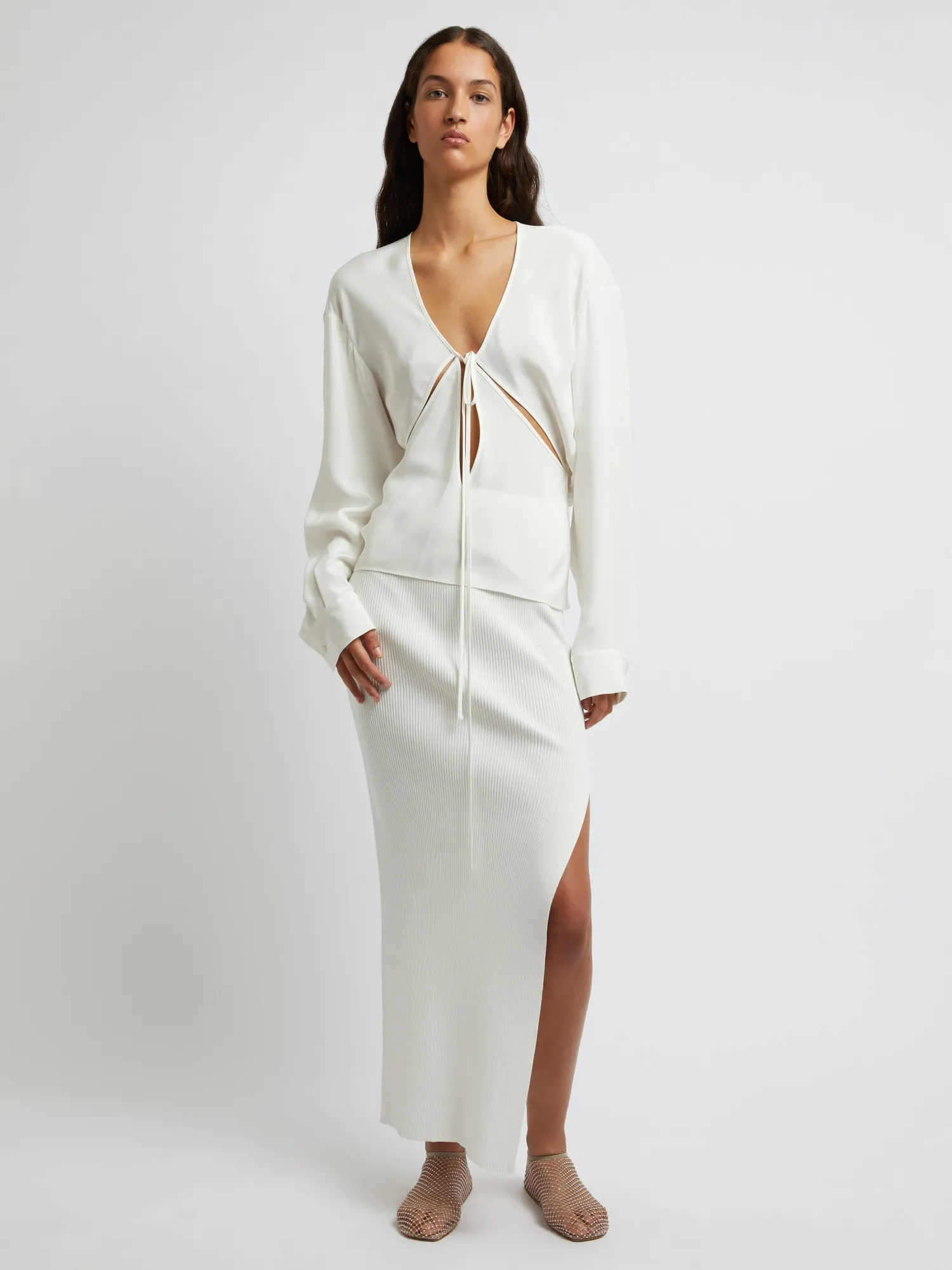 Online CHRISTOPHER ESBER TRIQUETRA FRONT TIE SHIRT White