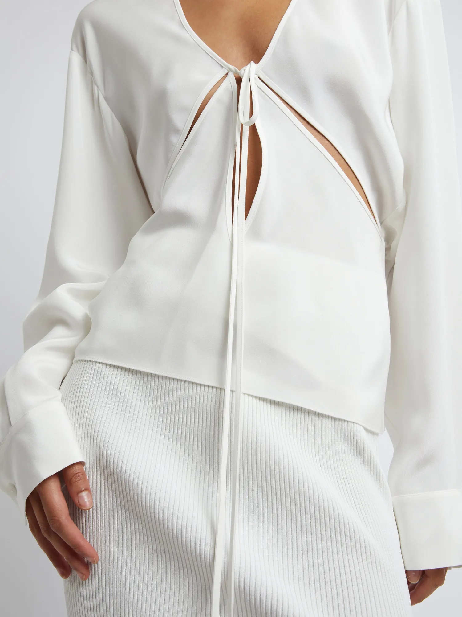 Online CHRISTOPHER ESBER TRIQUETRA FRONT TIE SHIRT White